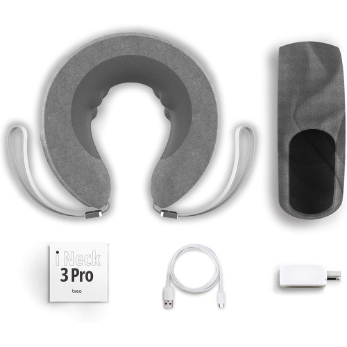 Breo iNeck3pro Real Kneeding Deep Tissue Neck Massager with Heat Electric Neck Massager for Pain Relief Office Use Shiatsu Portable Cordless with