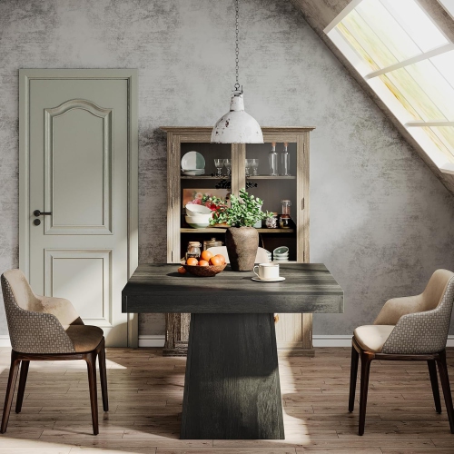 Lantine Square Dining Table For 4,31.5-Inch Kitchen Table Small Dinner Table With Sturdy Pedestal Base,Farmhouse Dining Room Table For Home Dining