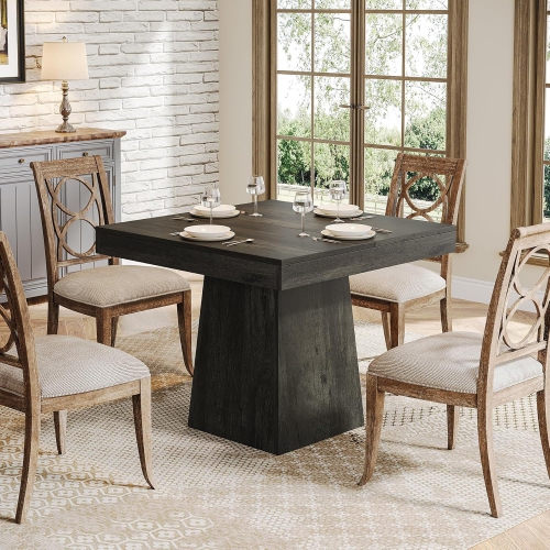 Lantine Square Dining Table For 4,31.5-Inch Kitchen Table Small Dinner Table With Sturdy Pedestal Base,Farmhouse Dining Room Table For Home Dining