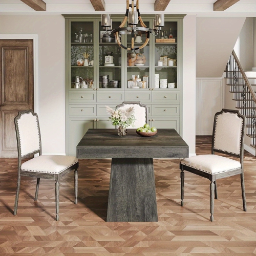 Lantine Square Dining Table For 4,31.5-Inch Kitchen Table Small Dinner Table With Sturdy Pedestal Base,Farmhouse Dining Room Table For Home Dining