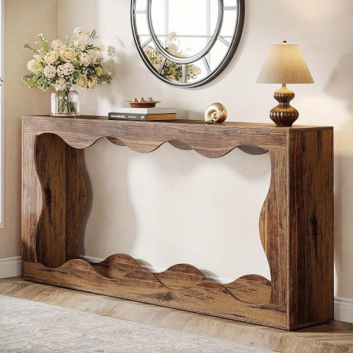 Lantine 63 Inches Farmhouse Console Table with Storage, Couch Table Behind Sofa, Long Entryway Table, Sofa Console Table, Narrow Console Table,