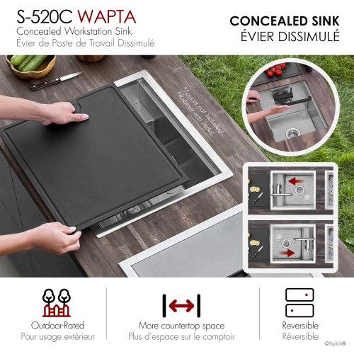 Concealed Dual-Mount Stainless Steel Utility Sink – 20-Inch, 1-Hole Prep Sink with Dura-Tek