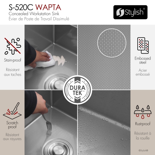 Concealed Dual-Mount Stainless Steel Utility Sink – 20-Inch, 1-Hole Prep Sink with Dura-Tek