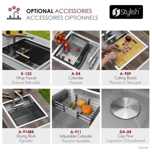 Concealed Dual-Mount Stainless Steel Utility Sink – 20-Inch, 1-Hole Prep Sink with Dura-Tek