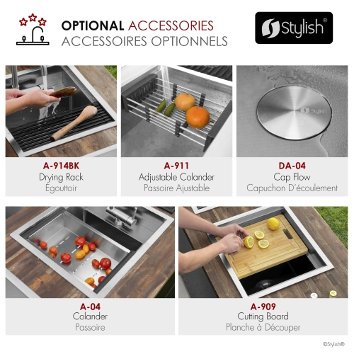 20" Dual-Mount Stainless Steel Insulated Ice Chest Workstation Sink with Dura-Tek