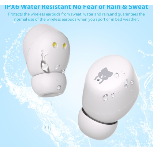 Kids Wireless Earbuds, Bluetooth Headphones for Kids with Mic, 85dB Volume Limitted, Touch Control, Long Battery Life, Small Ear Buds for Girls Boys