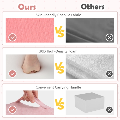 Gymax 6 Pcs Toddler Climbing Blocks w/ H&les Chenille Fabric Cover Corner Play Gym Multicolor