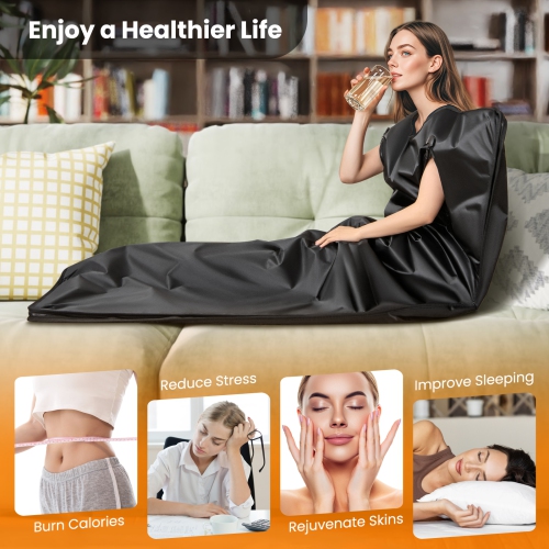 Gymax Infrared Sauna Blanket Portable Full-Body Personal Sauna for Home Use Relaxation