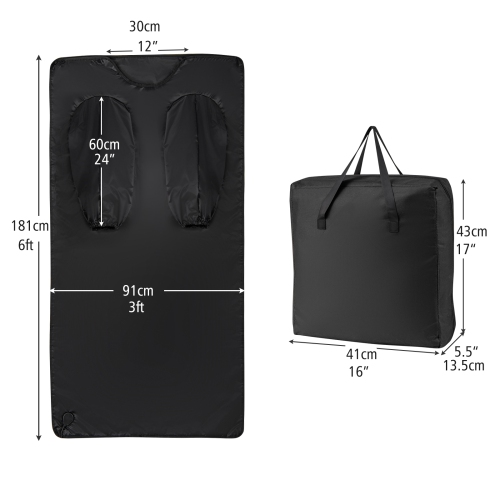 Gymax Infrared Sauna Blanket w/ Sleeves Wraps 90-180°F Temp Range 30-90Min Timer