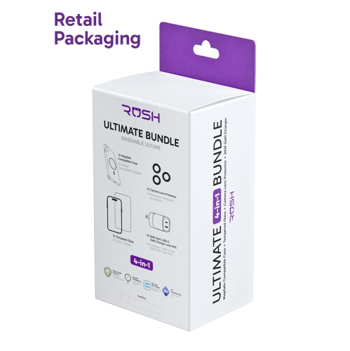 Rush Ultimate Bundle for Samsung Galaxy S24 | Clear MagSafe Case, Screen Protector, Camera Protector and 30W GAN Samsung fast Charger