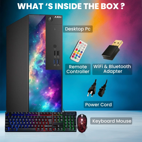 Refurbished - RGB Gaming PC Desktop Computer, Intel Core i5 processor upto 3.6GHz, AMD Radeon RX 550 4GB GDDR5, 16GB RAM, 512GB SSD - Windows 11 Pro