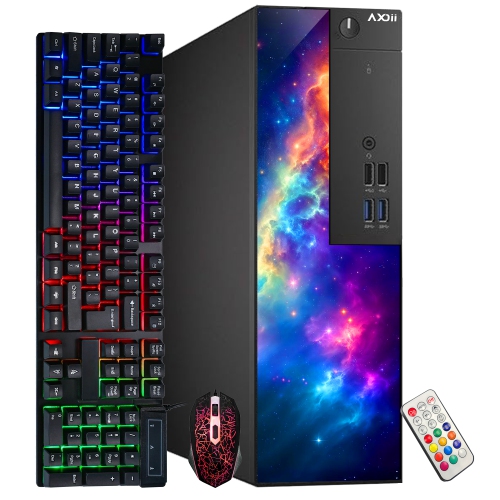 Refurbished - Custom Built RGB Gaming PC Desktop Computer, Intel Core i5-6500 Upto 3.6GHz, NVIDIA GeForce GT 1030 2GB, 16GB RAM, 512GB SSD - Windows