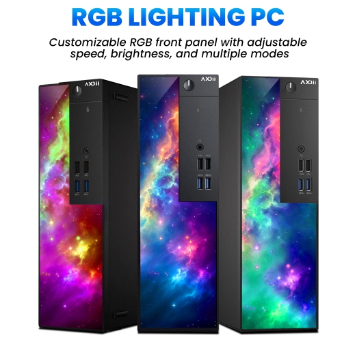 Refurbished - Custom Built RGB Gaming PC Desktop Computer, Intel Core i5-6500 Upto 3.6GHz, NVIDIA GeForce GT 1030 2GB, 16GB RAM, 512GB SSD - Windows