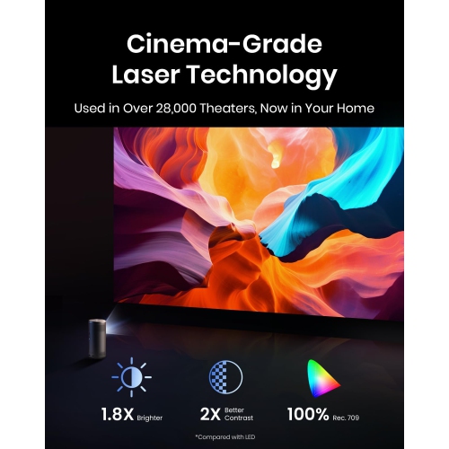 Projecteur laser Capsule 3 DE NEBULA avec Google TV, Netflix et haut-parleur intégré – Mini projecteur intelligent portatif avec Wi-Fi, Dolby