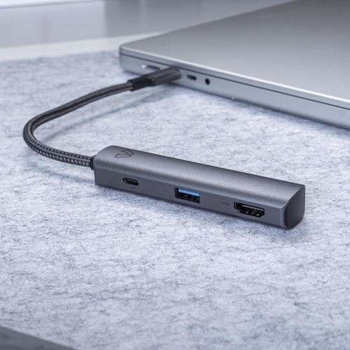 Concentrateur USB-C mince 3-en-1 avec PD de BlueDiamond