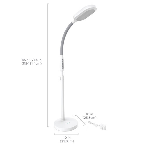 Verilux HappyLight Duo 2-in-1 Light Therapy Floor Lamp - White