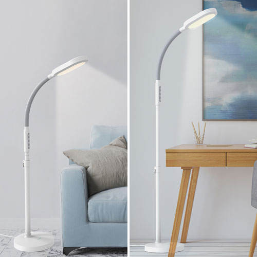 Verilux HappyLight Duo 2-in-1 Light Therapy Floor Lamp - White
