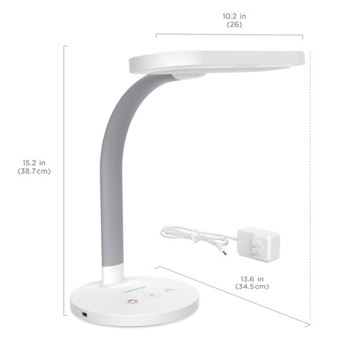 Verilux HappyLight Duo 2-in-1 Light Therapy Desk Lamp - White
