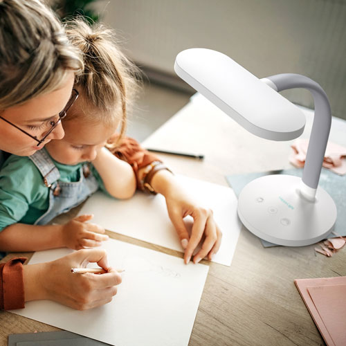 Verilux HappyLight Duo 2-in-1 Light Therapy Desk Lamp - White
