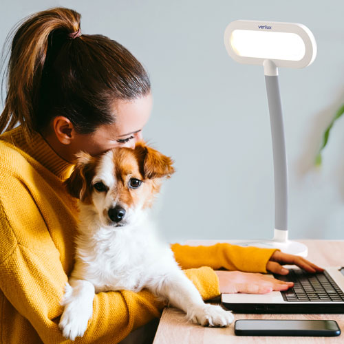 Verilux HappyLight Duo 2-in-1 Light Therapy Desk Lamp - White