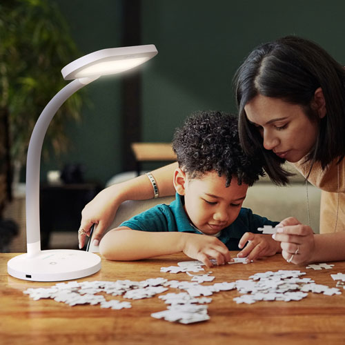 Verilux HappyLight Duo 2-in-1 Light Therapy Desk Lamp - White