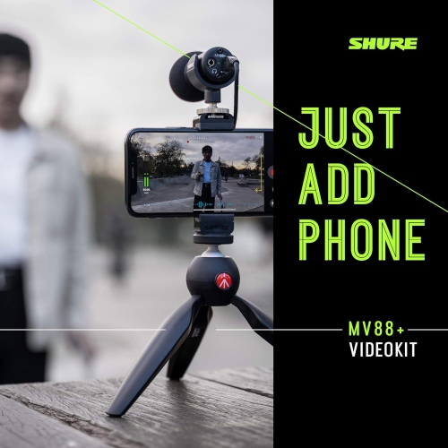 Shure MV88+ Video Kit - Digital Stereo Condenser Microphone for Apple and Android, with Manfrotto PIXI MINI Tripod ICLUDED. by SHURE - Open Box condition - Image 4