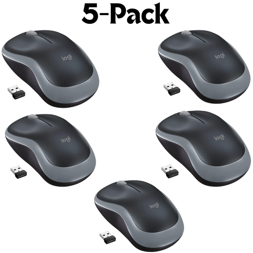 Pack of -5 Logitech M185 Wireless Mouse, Business, school and Family