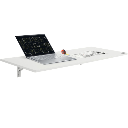 Image 1 de 9.. Table pliante murale VEVOR 43,31&nbsp;po x 18,11&nbsp;po, table à abattant murale, bureau flottant avec support pour fer, bureau rabattable pour