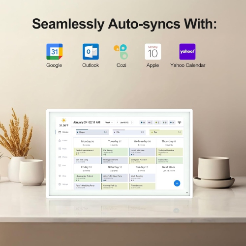 Digital Calendar: 15.6 Inch Smart Family Calendar & Chore Chart, 1920 * 1080 IPS Wall Mounted Picture Frame, Family Schedules Weekly and Monthly