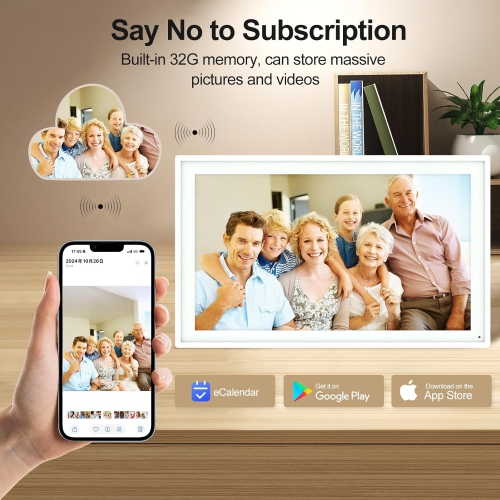 Digital Calendar: 15.6 Inch Smart Family Calendar & Chore Chart, 1920 * 1080 IPS Wall Mounted Picture Frame, Family Schedules Weekly and Monthly