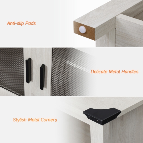 WAMPAT TV Stand for 65+ Inch TV, Farmhouse Highboy Entertainment Center with Sliding Mesh Doors, 59“ Media Console Storage, Wood Television Stand for