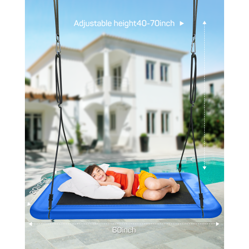 MIHOVER 60" Giant Platform Tree Swing 700lb Weight Capacity Durable Steel Frame - Blue
