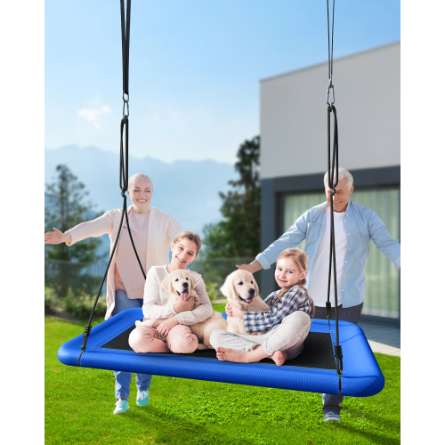 MIHOVER 60" Giant Platform Tree Swing 700lb Weight Capacity Durable Steel Frame - Blue