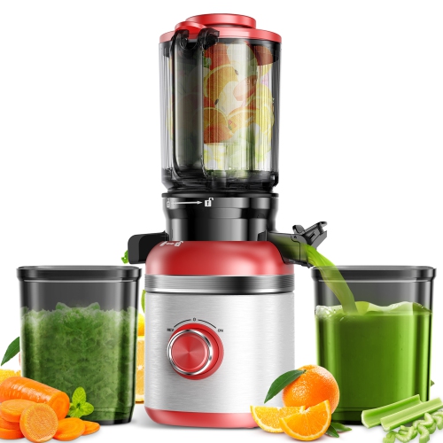 GlowWise Cold Press Juicer 4.35" Extra-Wide Chute, Slow Masticating for 30% Yield! QuietTech 3-Min Clean. Ideal for Homes/Gym/Wellness –