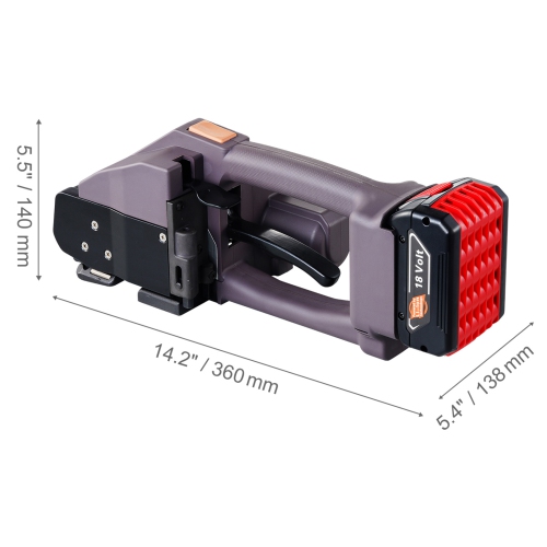 VEVOR Electric Strapping Machine, for 0.39"-0.75" PP PET Straps, Portable Electric Banding Tool with Digital Display, 2 x 4000mAh Battery Powered
