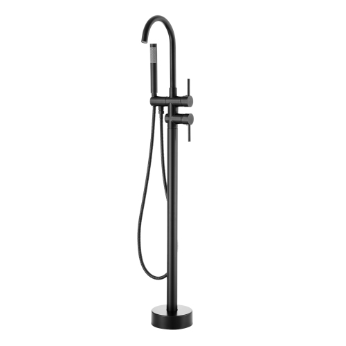 VEVOR Freestanding Bathtub Faucet, Floor Mount, Freestanding Tub Filler, Shower Mixer Taps, Two Water Modes, 360° Swivel Spout, for Bathing &