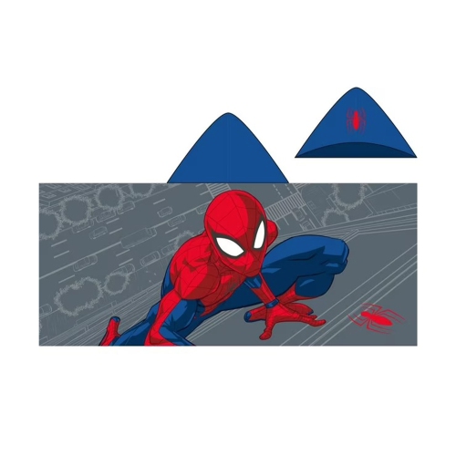 MARVEL  Spider-Man 'crime Fighter' Boys Hooded Towel - 100% Cotton, 23" X 51" - Superhero Bath, Beach & Pool Essentials for Kids