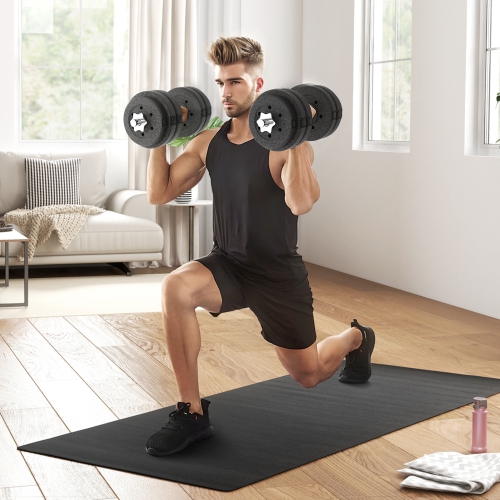 Ensemble d'haltères réglables 66 lb de Soozier haltères haltères pour entraînement de levage pour le corps, noir