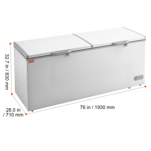 VEVOR 19.8 cu.ft / 561 L Chest Freezer, Large Deep Freezer with Split , Freestanding Commercial Chest Freezer & 4 Removable Baskets, 7-Level
