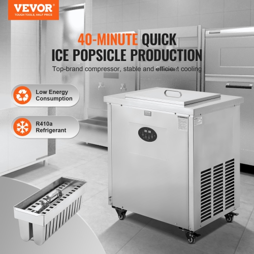 VEVOR Commercial Popsicle Machine, 2 Mould Set - 52 PCS Ice Pops Making Machine, Stainless Steel Commercial Ice Lolly Maker, Ice Sticks Popsicle
