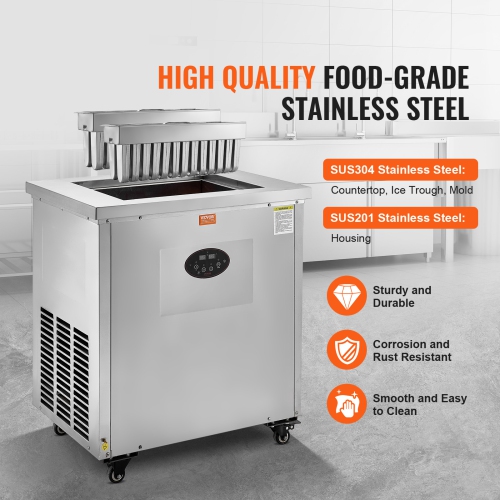 VEVOR Commercial Popsicle Machine, 2 Mould Set - 52 PCS Ice Pops Making Machine, Stainless Steel Commercial Ice Lolly Maker, Ice Sticks Popsicle