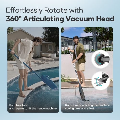 Aiper Pilot X1 - Handheld Pool Vacuum: Anti-Clog System, 1,260 GPH Suction, Dual Filters, Lightweight Design