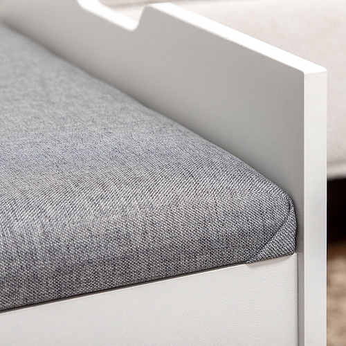 HOMCOM Makeup Vanity Desk with Flip Top Mirror and Cushioned Stool, Dressing Table with Storage Drawer and 7 Compartments for Bedroom, White