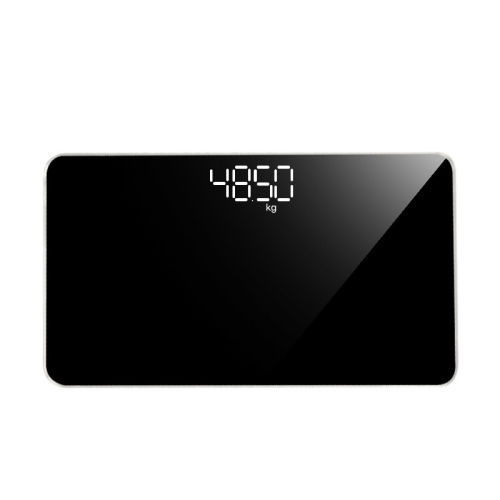 Mini pèse-personne électronique - matériau miroir, capteur de température ambiante, petit et portatif, chargement USB Balance miroir rectangulaire
