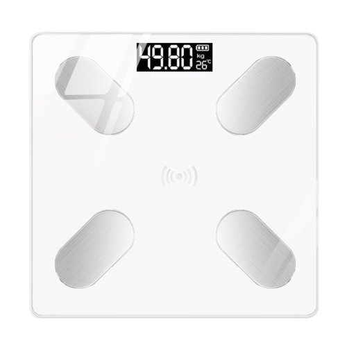 Ultra-thin electronic weight scale - automatic calibration, bright LED display, tempered glass scale plate, non-slip mat, space saving