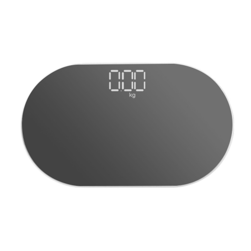 Mini travel scale Electronic scale - mirror material, room temperature sensor, small and portable, USB charging Oval mirror scale