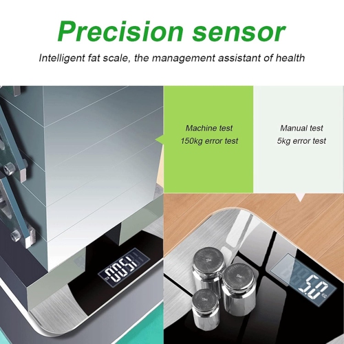 Advanced smart body fat scale - measures weight/BMI/fat/water content, family sharing, clear LCD display