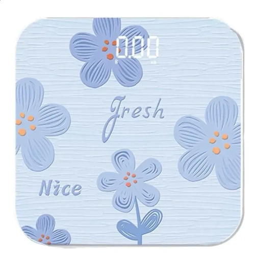 Blue backlit electronic scale – cute design, tempered glass material, auto-on touch function, accurate measurement, long battery life