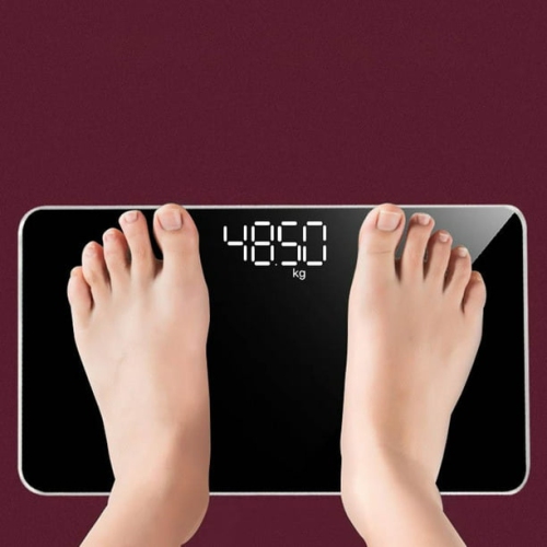Fashion mirror scale Electronic scale - 25 cm ultra-thin design, LCD backlit display, travel essential Rectangular mirror scale