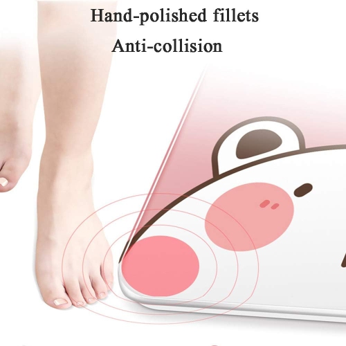 Blue backlight scale – cute design, tempered glass, touch-activated automatically, accurate measurement, long battery life